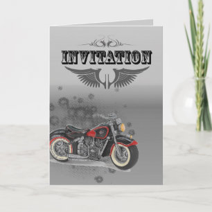 Rustieke grunge Motorfiets Biker Bruiloft Bedankkaart