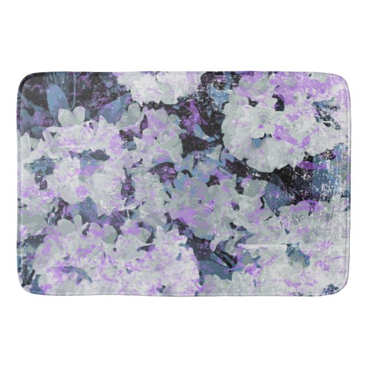 *~* Rustieke Grunge Rhododendron Bloemen Witte Blu Badmat (Voorkant)