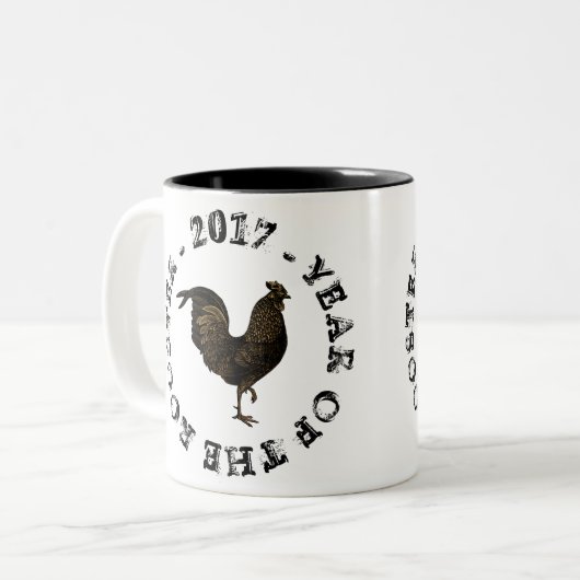  rustieke haan Chinees Nieuwjaar Mok (Voorkant links)