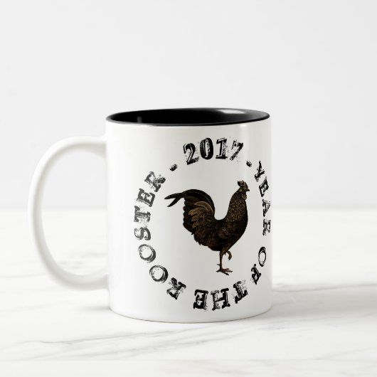  rustieke haan Chinees Nieuwjaar Mok (Links)