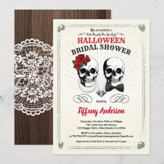 Rustieke Halloween bruids douche uitnodiging