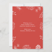 Rustieke Hand-Drawn Mistletoe Pine Kerstfoto Feestdagenkaart (Achterkant)