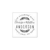 Rustieke Hand getrokken Getrouwd Paar Retouradres Rubberstempel (Afrduk)