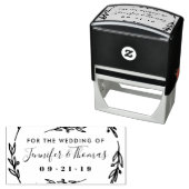 Rustieke Hand getrokken krans bewaar de datum Zelfinktende Stempel (In situ)