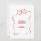 Rustieke Hand Getrokken Rode Boog Foto Kerst Kaart (Achterkant)