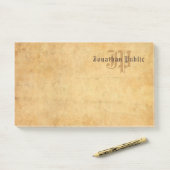 Rustieke handgeschreven tekst Elegant  Monogram Post-it® Notes (Op bureau)