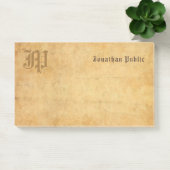 Rustieke handgeschreven tekst Elegant Monogram Post-it® Notes (Kantoor)