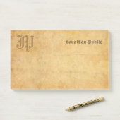 Rustieke handgeschreven tekst Elegant Monogram Post-it® Notes (Op bureau)