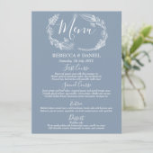 Rustieke handgetekende bloemenslinger script bruil menu (Staand voorkant)