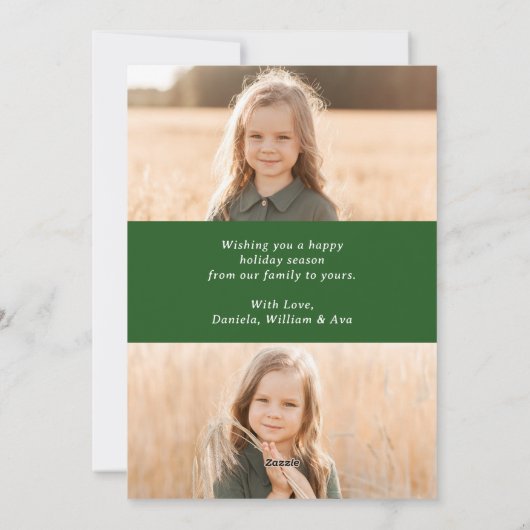 Rustieke HandGetrokken Mistletoe Pine Kerstmis 3 F Feestdagenkaart (Achterkant)