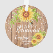 Rustieke Happy Retirement Floral gepersonaliseerd Ornament (achterkant)