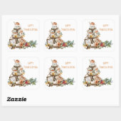 Rustieke Happy Thanksgiving Pompoenen Herfst Vierkante Sticker (Vel)
