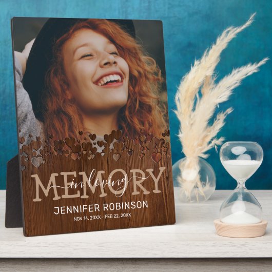 Rustieke Hart Herinneringsfoto Fotoplaat (Zijkant)