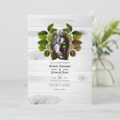 Rustieke heks Woodland Halloween bruiloft Kaart (Staand voorkant)