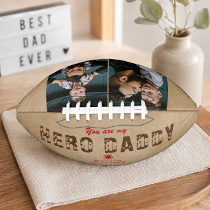 Rustieke Held Papa Vaderdag 2 Foto Collage American Football