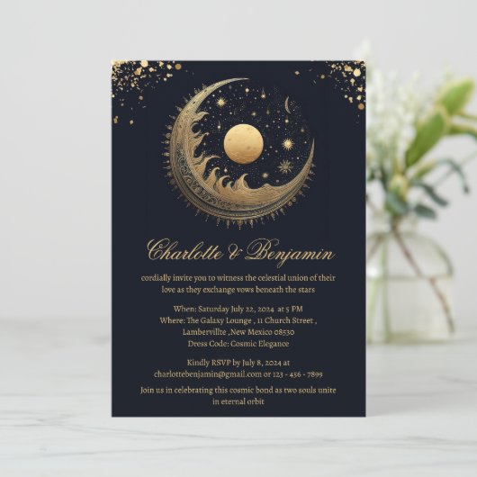 Rustieke  hemelse bruiloft kaart (Staand voorkant)