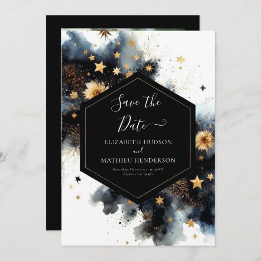 Rustieke Hemelse Huwelijk Save The Date (Voorkant / Achterkant)