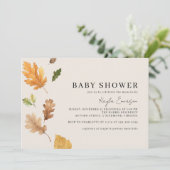 Rustieke Herfst | Aardneutraal herfst Baby shower Kaart (Staand voorkant)