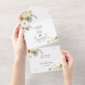 Rustieke herfst all-in-one bruiloft all in one uitnodiging (Afscheurbaar)