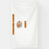 Rustieke Herfst Autumn Pumpkins Bloembladeren Clas Spandoek (Verticaal)