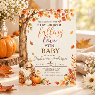 Rustieke herfst baby shower kaart