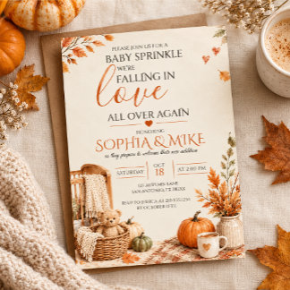 Rustieke herfst baby sprinkle kaart