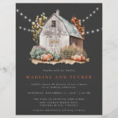 Rustieke Herfst Barn String Lights bruiloft uitnod Flyer (Voorkant)