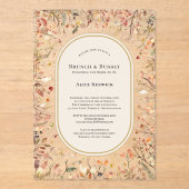 rustieke Herfst Beige Bruids Brunch Acryl Uitnodigingen (Voorkant)