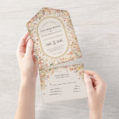 rustieke Herfst Beige bruiloft All In One Uitnodiging (Afscheurbaar)
