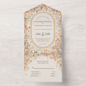 rustieke Herfst Beige bruiloft All In One Uitnodiging (Binnen)