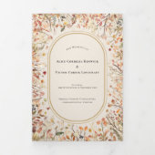  rustieke Herfst Beige bruiloft Drieluik Uitnodiging (Cover)