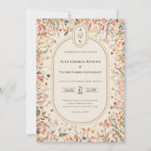  rustieke Herfst Beige bruiloft Monogram Foto Kaart (Voorkant)