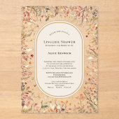  rustieke Herfst Beige Lingerie Douche Acryl Uitnodigingen (Voorkant)