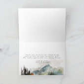 rustieke herfst berg bos bruiloft dank u kaart (Binnen)
