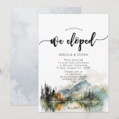 Rustieke herfst bergbos We Eloped Invitation Kaart (Voorkant / Achterkant)