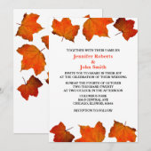 Rustieke Herfst Blad Verbrand Sinaasappel Maple Wh Kaart (Voorkant / Achterkant)