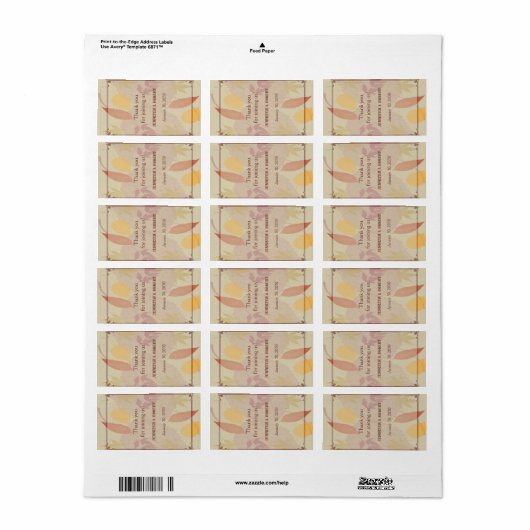 Rustieke herfst bladeren bruiloft lippenbalsem lab etiket (Full Sheet)