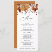 Rustieke herfst bladeren pompoen Thanksgiving dine Menu (Voorkant / Achterkant)