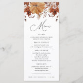 Rustieke herfst bladeren pompoen Thanksgiving dine Menu (Voorkant)