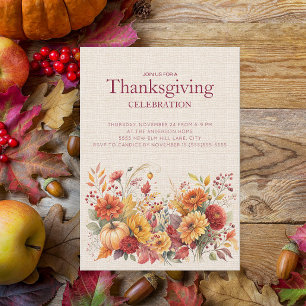 Rustieke herfst bloem leinen Thanksgiving