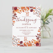 Rustieke Herfst Bloemen Bladeren Thanksgiving Uitn Kaart (Staand voorkant)