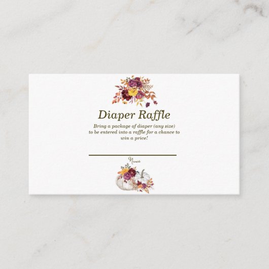 Rustieke Herfst Bloemen & Charmant Wit Pompoen Raf Plaatskaartje (Voorkant)