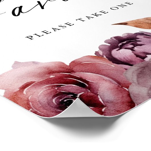 Rustieke herfst Bloemen gunsten bruiloft gunsten t Poster (Hoek)