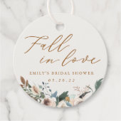 Rustieke Herfst Bloemen Herfst in Liefde Vrijgezel Bedankjes Labels (Voorkant)