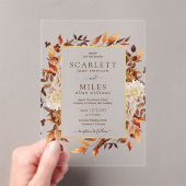 Rustieke Herfst Bloemen Huwelijk in Acryl Acryl Uitnodigingen (Insitu (Draagbaar))