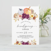 Rustieke Herfst Bloemen Pompoen Script Friendsgivi Kaart (Staand voorkant)