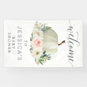 Rustieke Herfst Bloemen Pompoen Vinyl Verjaardag W Spandoek (Horizontaal)