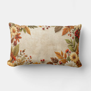 Rustieke herfst bloemen rand kussen - Vintage herf
