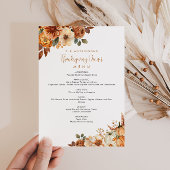Rustieke herfst Bloemen Thanksgiving Menu
