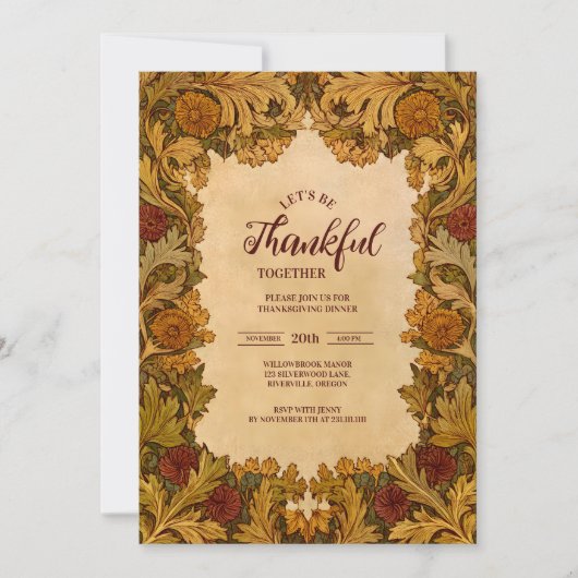 Rustieke Herfst Bloemen Thanksgiving Viering Kaart (Voorkant)